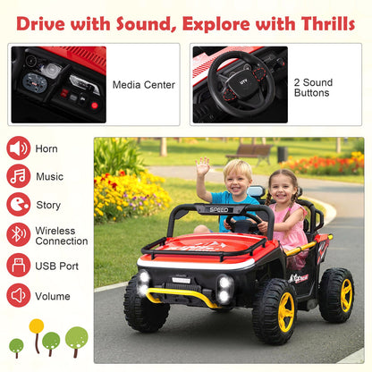24V Ride on Toy for Kids 2 Seater Ride on Truck Car with Horn Music Story