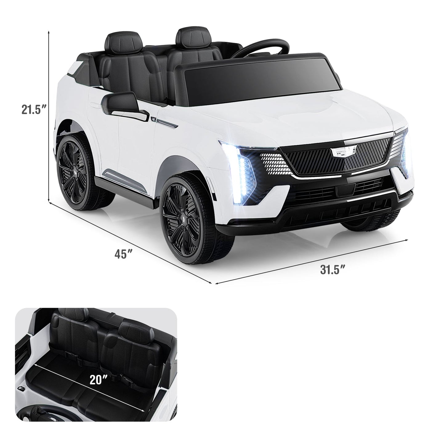24V Ride on Truck 2-Seater Licensed Cadillac with Remote Control