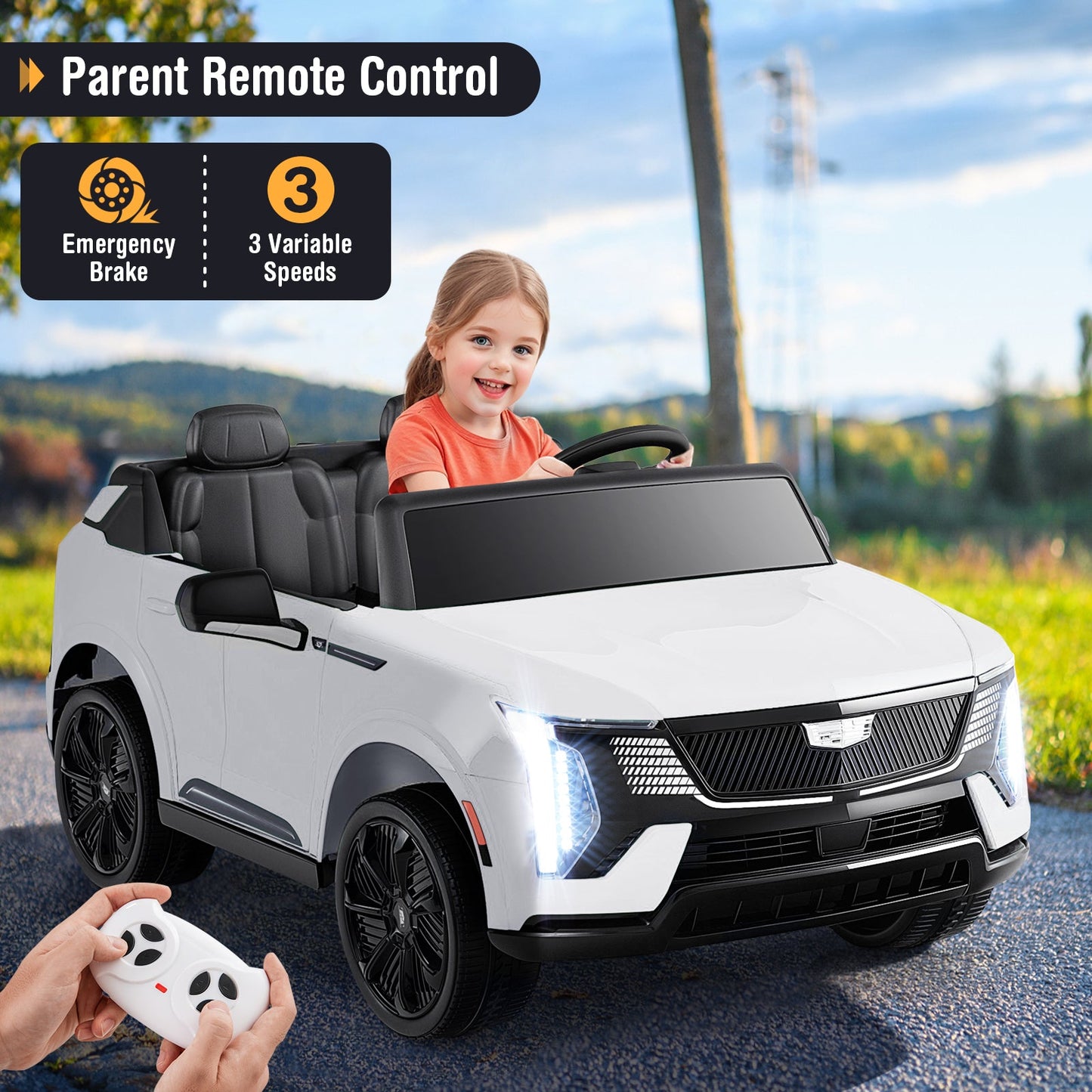 24V Ride on Truck 2-Seater Licensed Cadillac with Remote Control