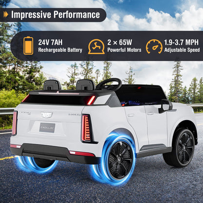 24V Ride on Truck 2-Seater Licensed Cadillac with Remote Control