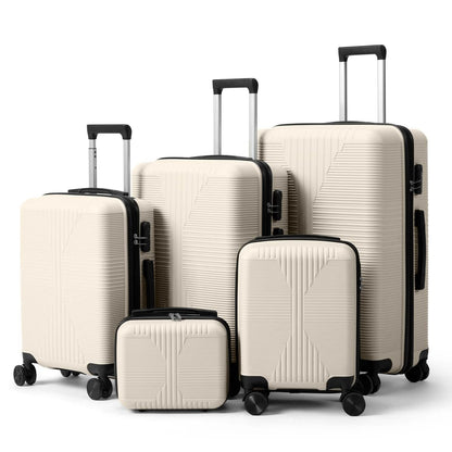 5-Piece Lightweight Luggage Set with Lock – 12/16/20/24/28 Inch