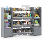 56 inch Large Toy Storage Organizer with 8 Removable Bins and Bookshelf