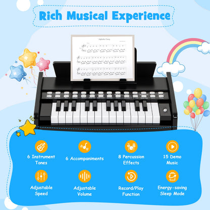 25 Keys Kids Piano Keyboard with Adjustable Speed and Volume