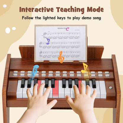 25 Keys Kids Piano Keyboard with Adjustable Speed and Volume