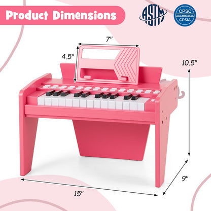25 Keys Kids Piano Keyboard with Adjustable Speed and Volume