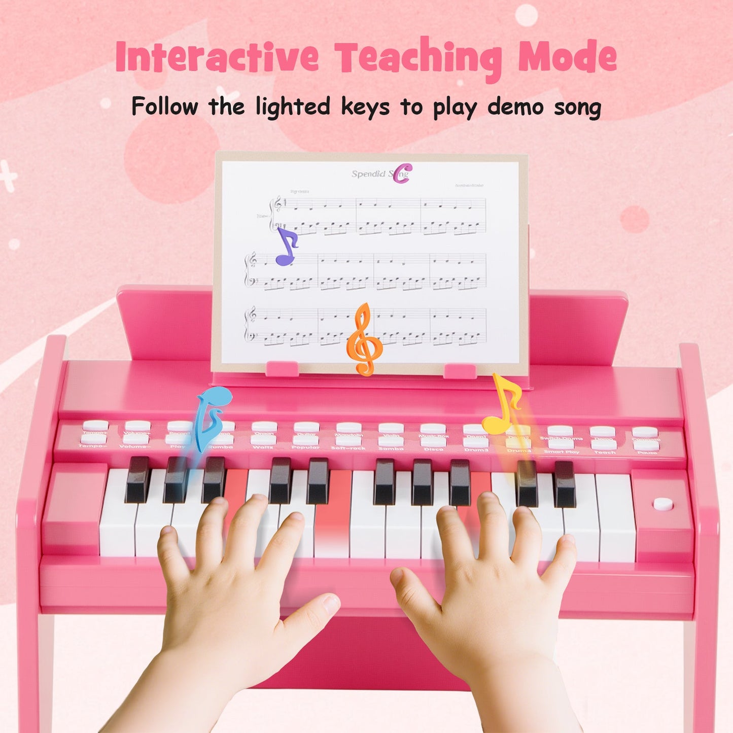 25 Keys Kids Piano Keyboard with Adjustable Speed and Volume