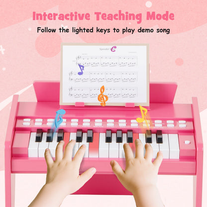 25 Keys Kids Piano Keyboard with Adjustable Speed and Volume