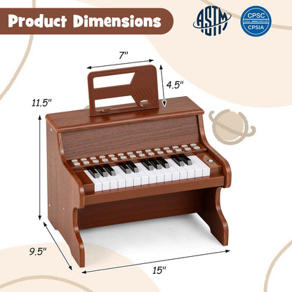 25 Keys Kids Piano Keyboard with Adjustable Speed and Teaching Mode