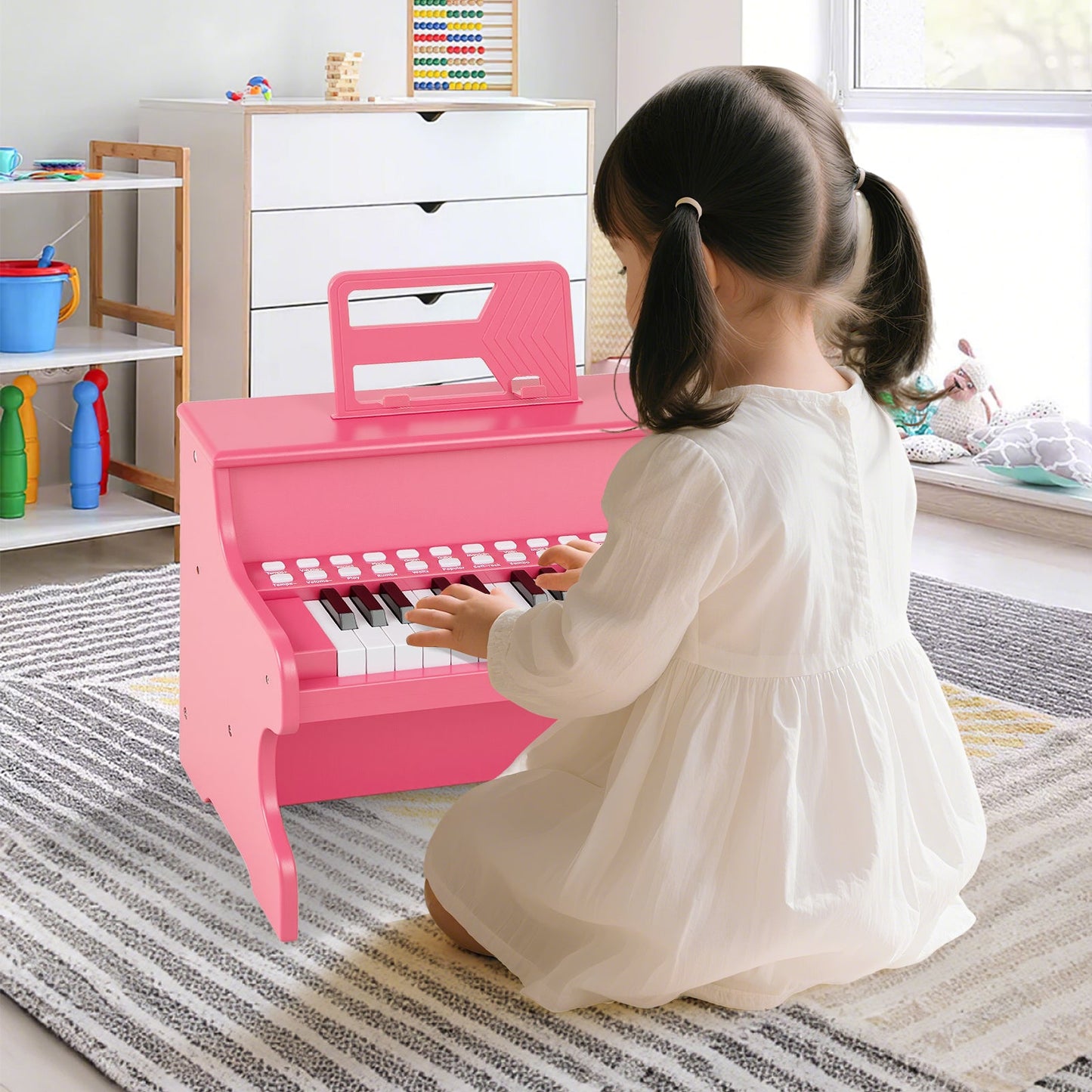 25 Keys Kids Piano Keyboard with Adjustable Speed and Teaching Mode