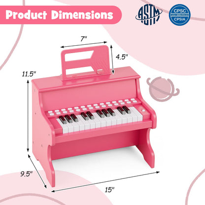 25 Keys Kids Piano Keyboard with Adjustable Speed and Teaching Mode