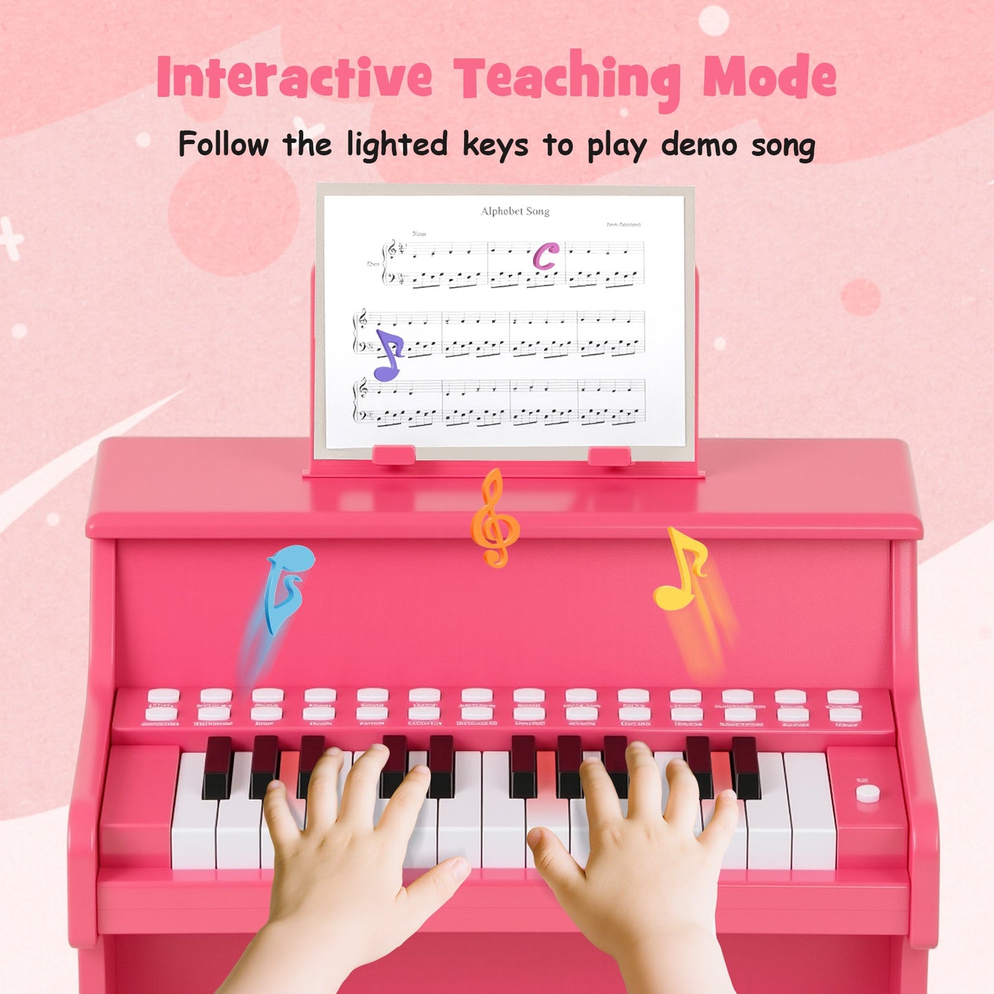 25 Keys Kids Piano Keyboard with Adjustable Speed and Teaching Mode