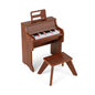 25 Keys Kids Piano Keyboard with Stool Mini Digital Piano Wooden Toy with Adjustable Speed and Volume