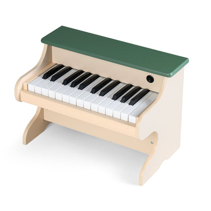 25 Keys Kids Piano Keyboard Wooden Digital Piano Toy with Removable Music Stand-Green