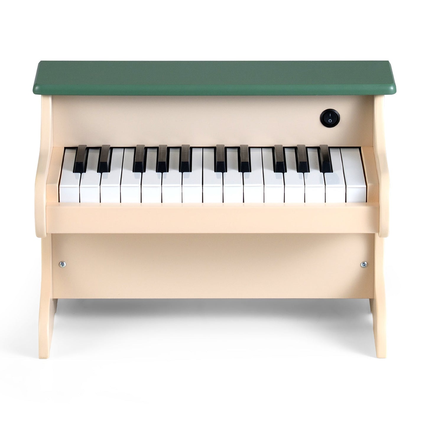 25 Keys Kids Piano Keyboard Wooden Digital Piano Toy with Removable Music Stand-Green
