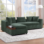 L-Shaped Upholstered Sectional Sofa with Storage Compartment