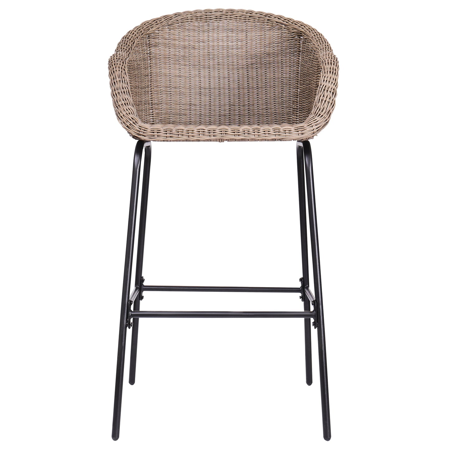 Ladd Outdoor Metal Wicker Barstool Set of 2