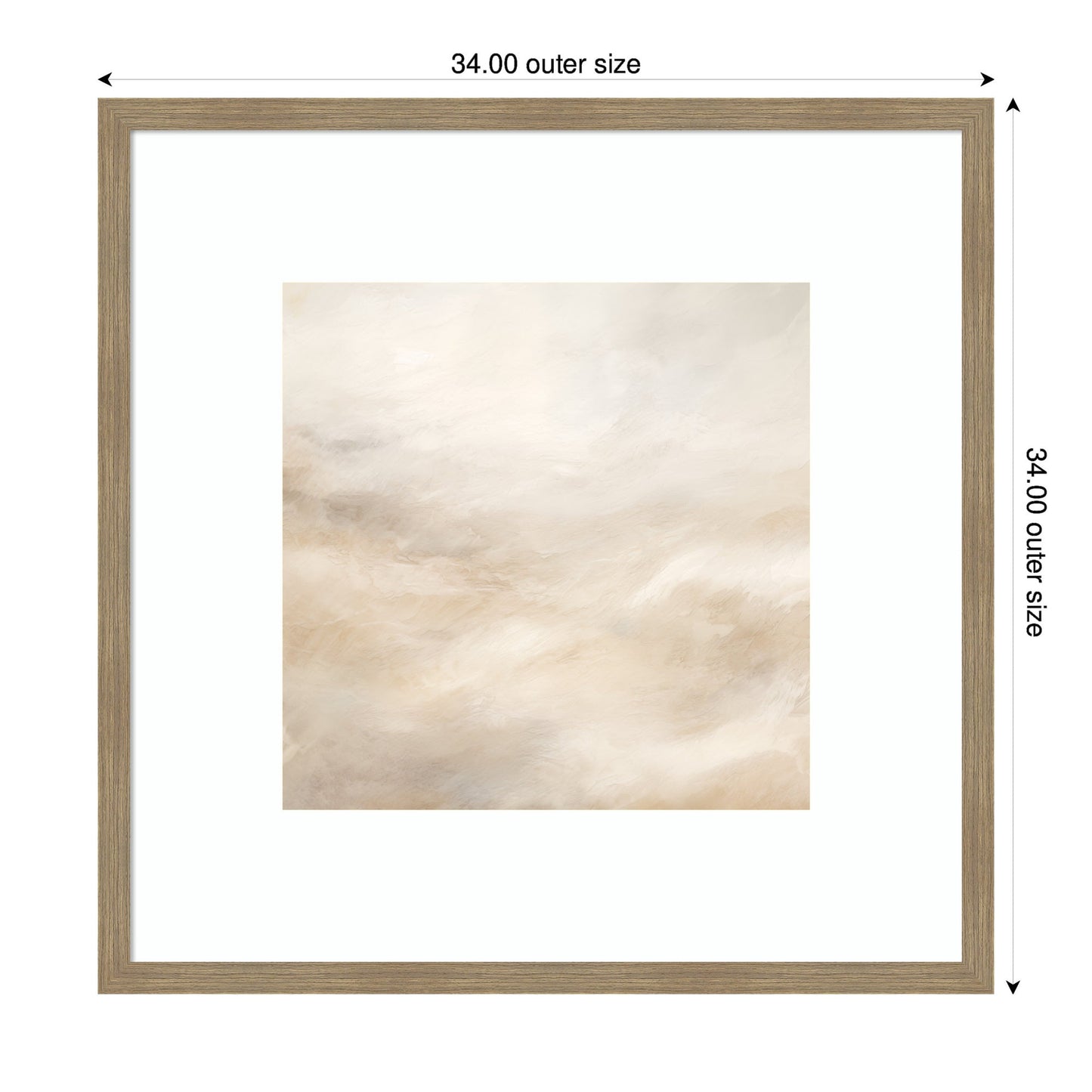 Tonal Abstract Textural White and Beige Light Natural Neutrals by The Creative Bunch Studio Framed Wall Art Print