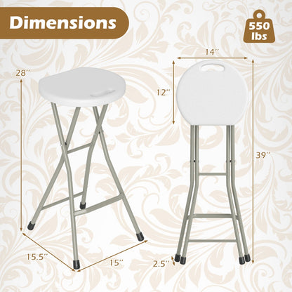 Folding Patio Dining Chairs 28" - Set of 2, 330 lbs Capacity
