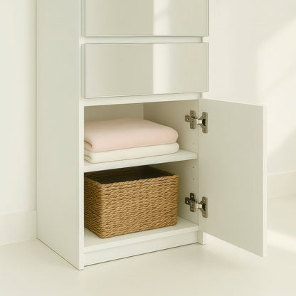 Elise Slim Modular Wood Closet Cabinet with Mirror