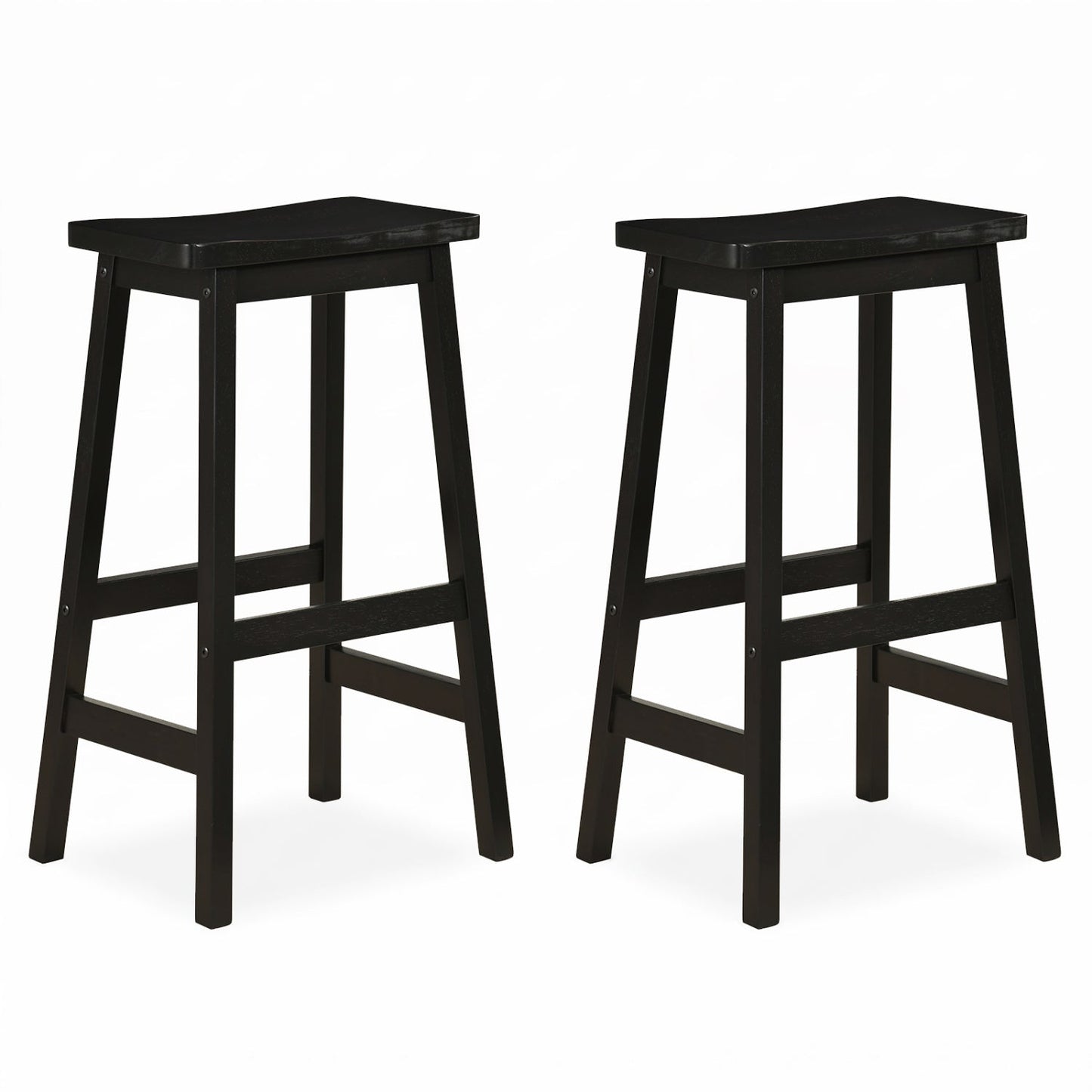 29" Saddle Seat Counter Height Stool Set of 2 with Footrests