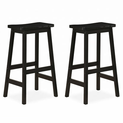 29" Saddle Seat Counter Height Stool Set of 2 with Footrests