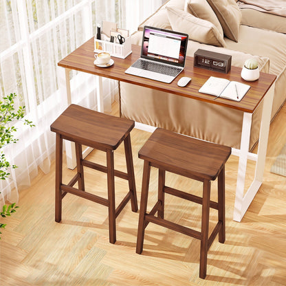 29" Saddle Seat Counter Height Stool Set of 2 with Footrests