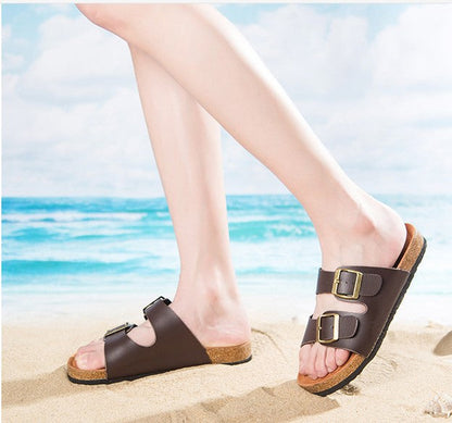 Soft Casual Slippers Women Summer Beach Slides Slippers Flip Flops Non-slip Buckle Strap Girls Indoor Outside Shoes Adjustable Double Buckle Strap Casual Comfort Footbed Slides Sandals For Indoor And Outdoor Beach