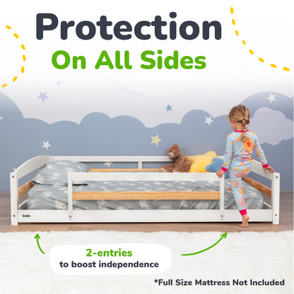 Full-Size Montessori Floor Bed with Strong Slatted Frame