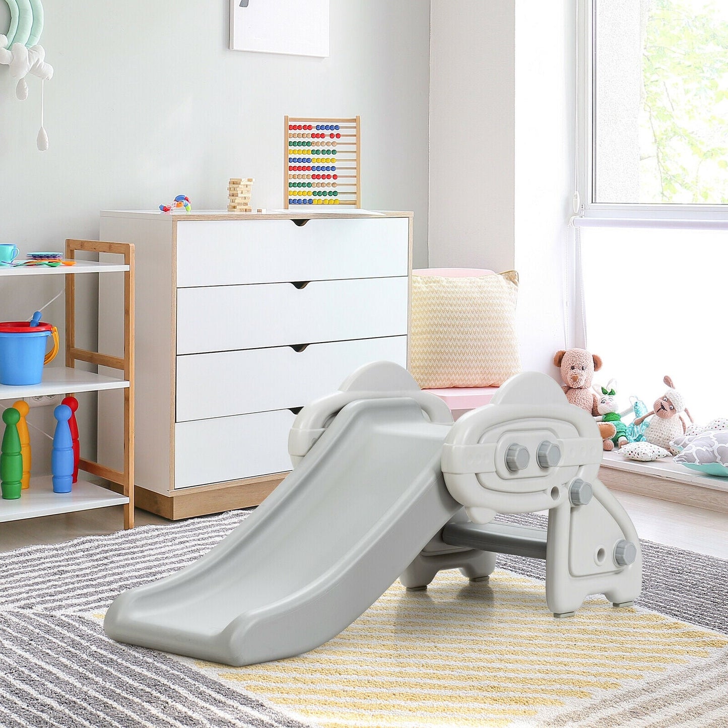Freestanding Baby Mini Play Climber Slide Set with HDPE anf Anti-Slip Foot Pads
