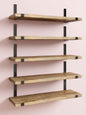 Wood Wall Shelves 15.8” with Metal Brackets – Rustic Floating Shelves | 5/8 Pack