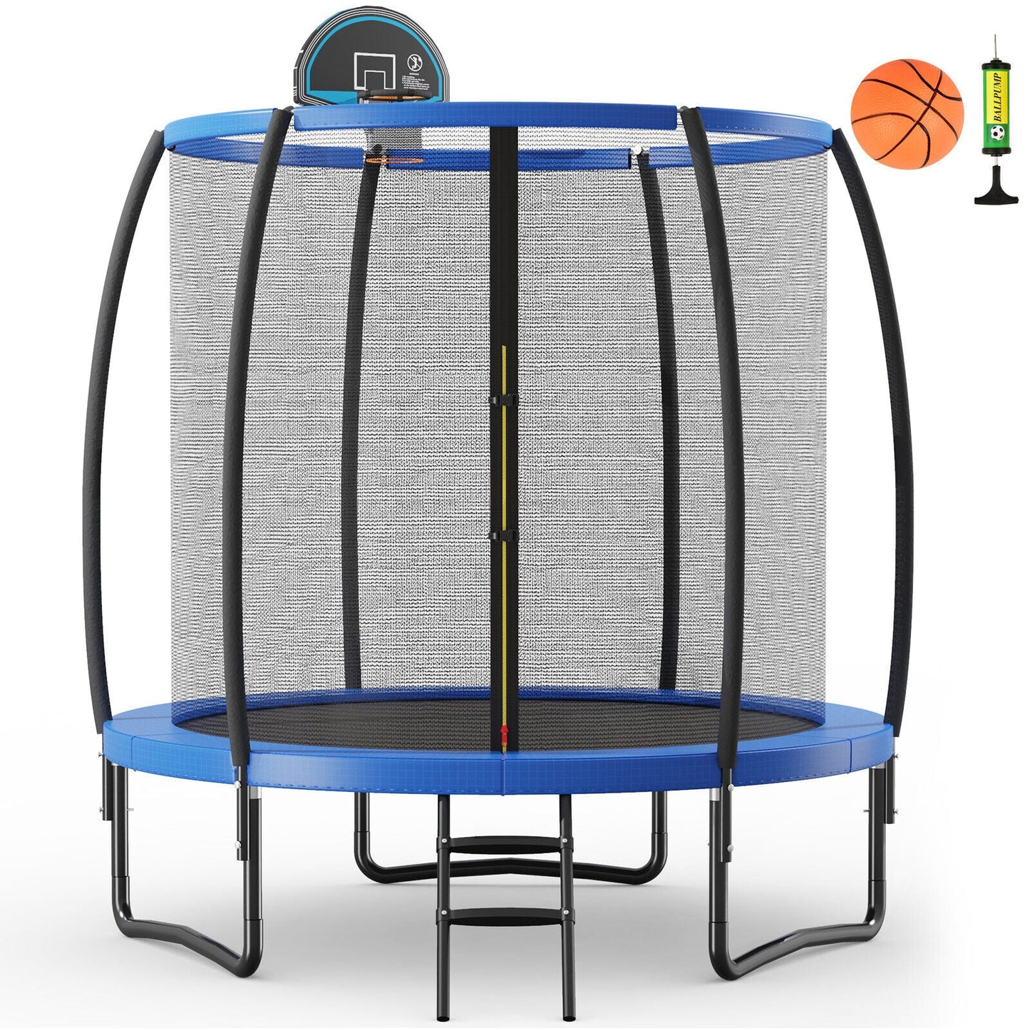 8/10 Feet Recreational Trampoline with Basketball Hoop