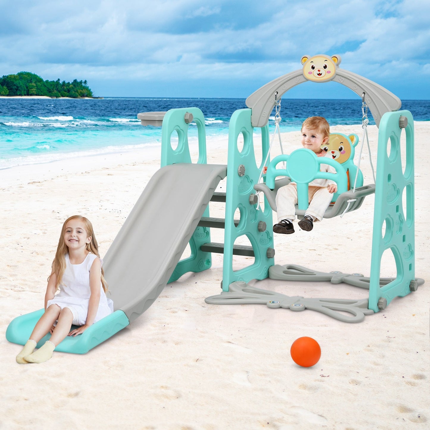3 in 1 Toddler Climber and Swing Set Slide Playset