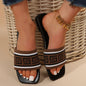 Summer Design Women Slippers Fashion Flat Heels Sildes Shoes Women's Flat Sandals Strap Slide Sandals Open Toe Comfortable Soft Luxury Slide Sandals Simple Cotton Fabric Straps Open Toe Flat Sandal For Womens