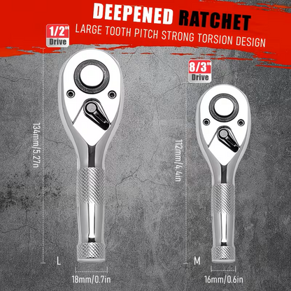 2/10/12/24 PCS Ratcheting Wrench Set SAE Metric - Steel Combination Spanner Kit