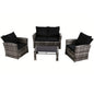 Ainfox 4 Piece Outdoor Patio Furniture Set, Wicker Rattan Sectional Sofa Conversation Set Modern Outdoor Couch for Garden, Balcony, Porch, Backyard