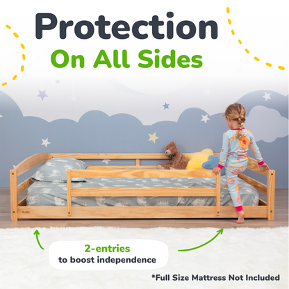 Full-Size Montessori Floor Bed with Strong Slatted Frame