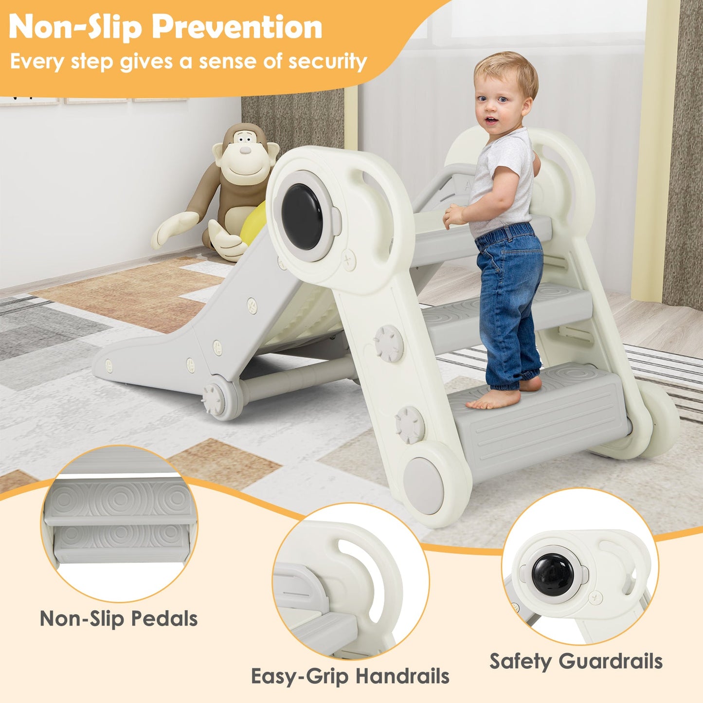 2 in 1 Baby Slide with Climber for Toddlers Age 18+ Months