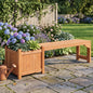 Outdoor Garden Bench with Raised Planter Box - Fir Wood