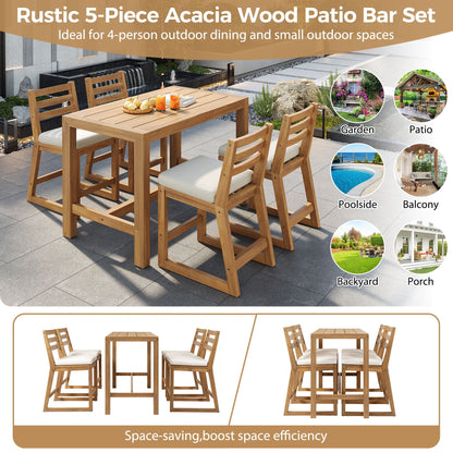 Patio Bar Set With Ergonomic Chairs