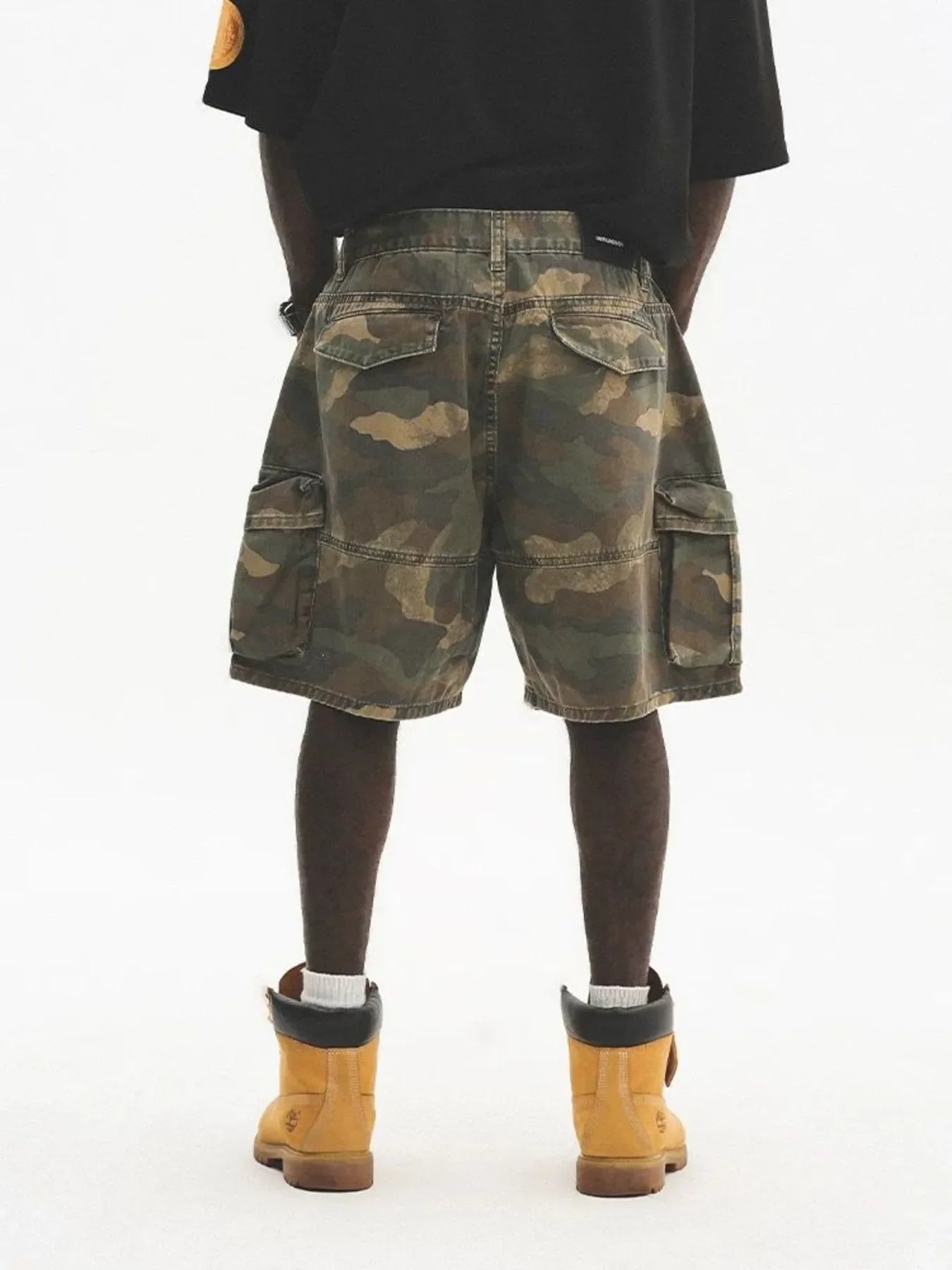 Men's Plus Size Camo Cargo Shorts with Multiple Pockets