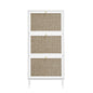 Modern Rattan 3 Door Shoe Rack Cabinet for Entryway