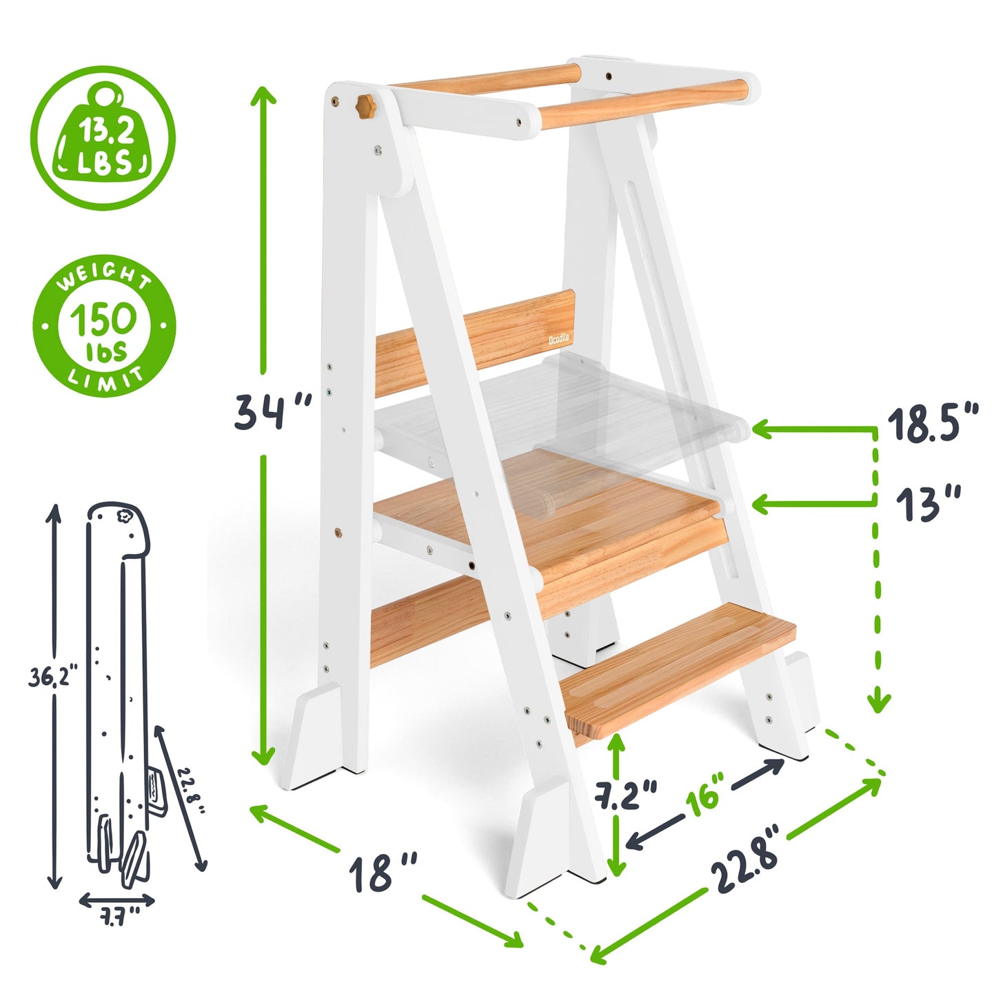 Adjustable Foldable Kitchen Tower
