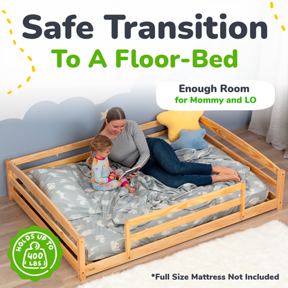 Full-Size Montessori Floor Bed with Strong Slatted Frame