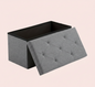 30/43" Folding Storage Ottoman Bench Heavy Duty Padded Seat Multi Size - Color