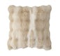 Fennco Styles Luxury Faux Fur Decorative Filled Throw Pillow 18" W x 18" L – Ivory Plush Fluffy Cushion for Couch, Bedroom, Living Room and Office Décor