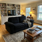 Compact Black Velvet 2-Seater Sofa with Hidden Storage