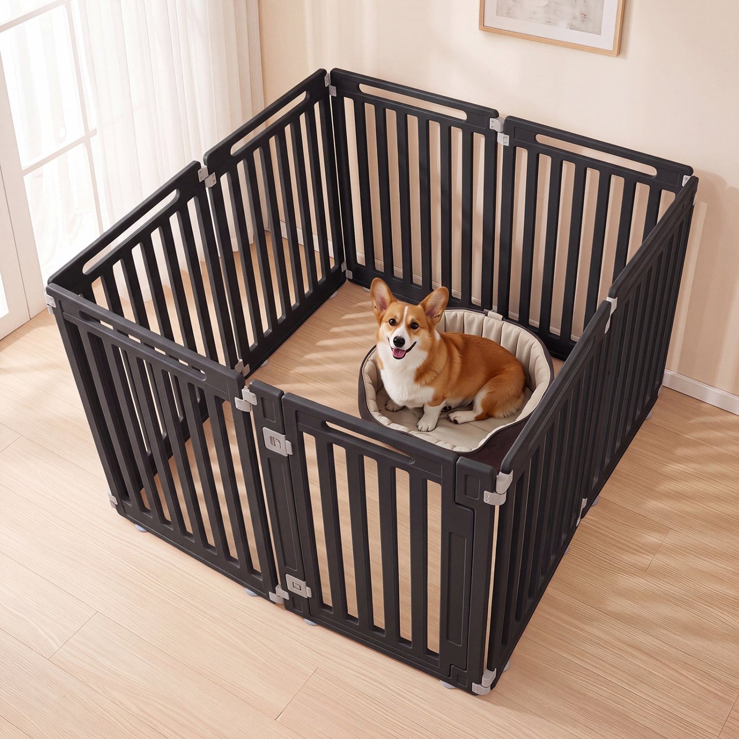 8-Panel Dog Playpen 31.5" Height Indoor Outdoor HDPE