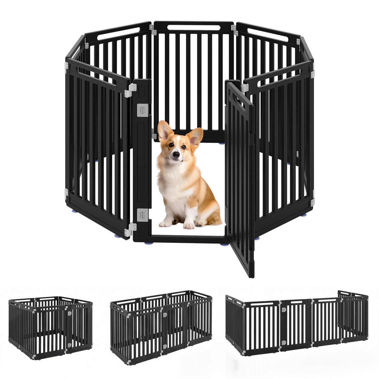 8-Panel Dog Playpen 31.5" Height Indoor Outdoor HDPE