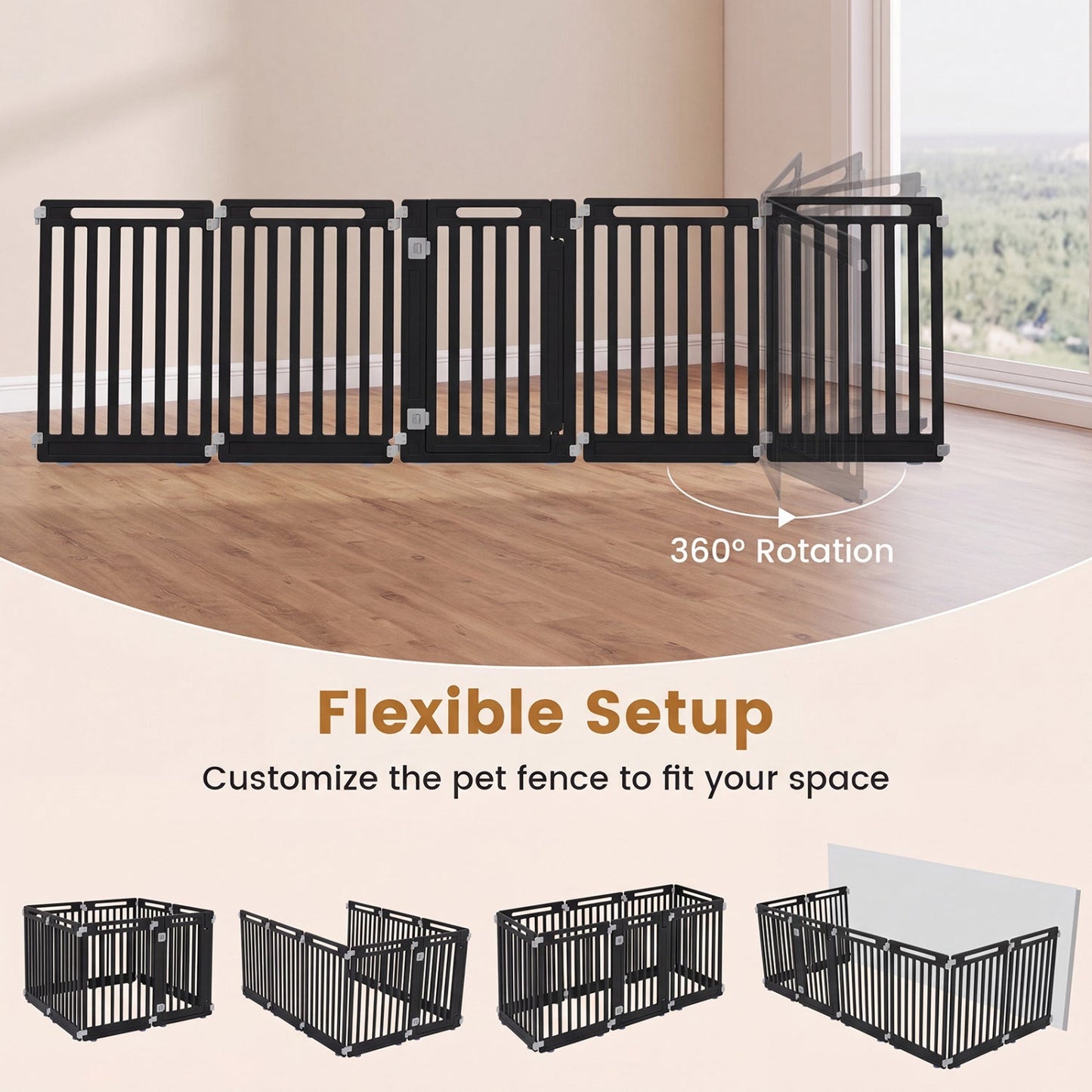 8-Panel Dog Playpen 31.5" Height Indoor Outdoor HDPE