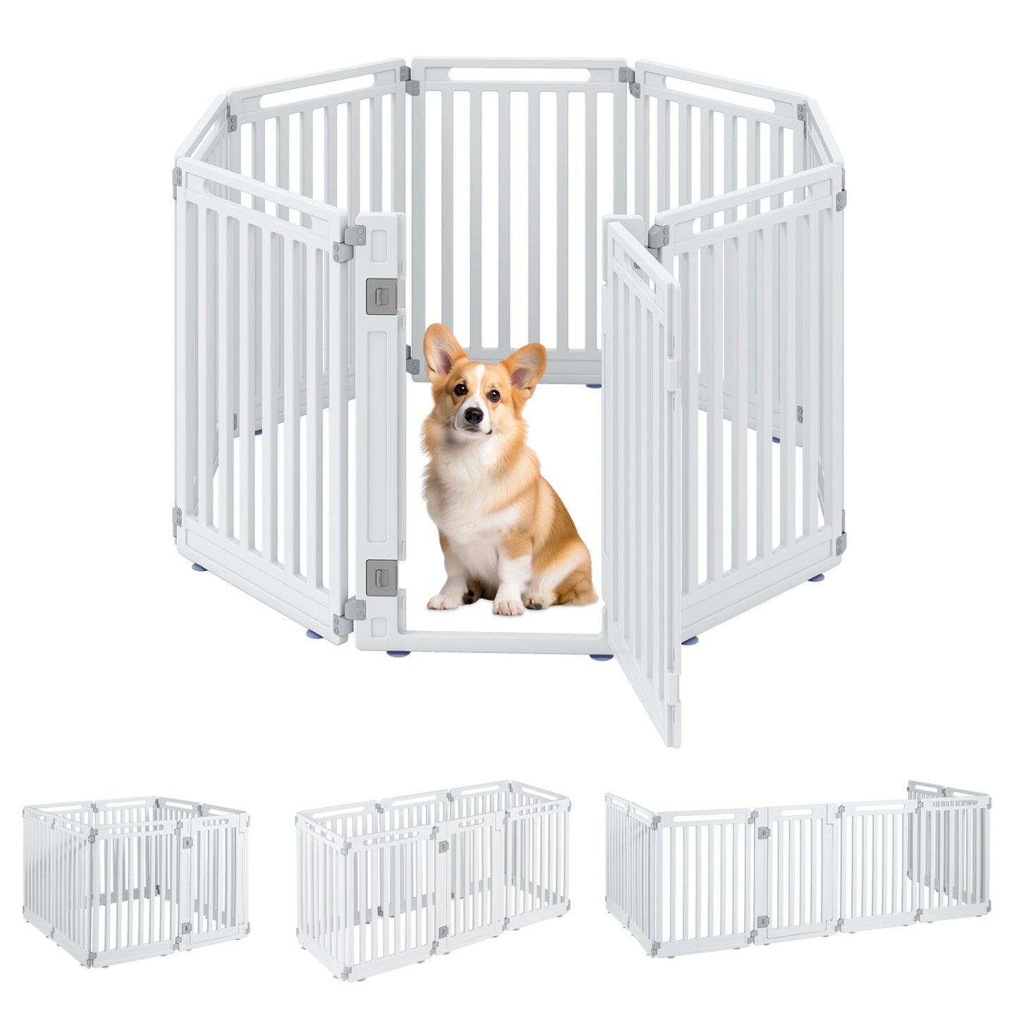 8-Panel Dog Playpen 31.5" Height Indoor Outdoor HDPE